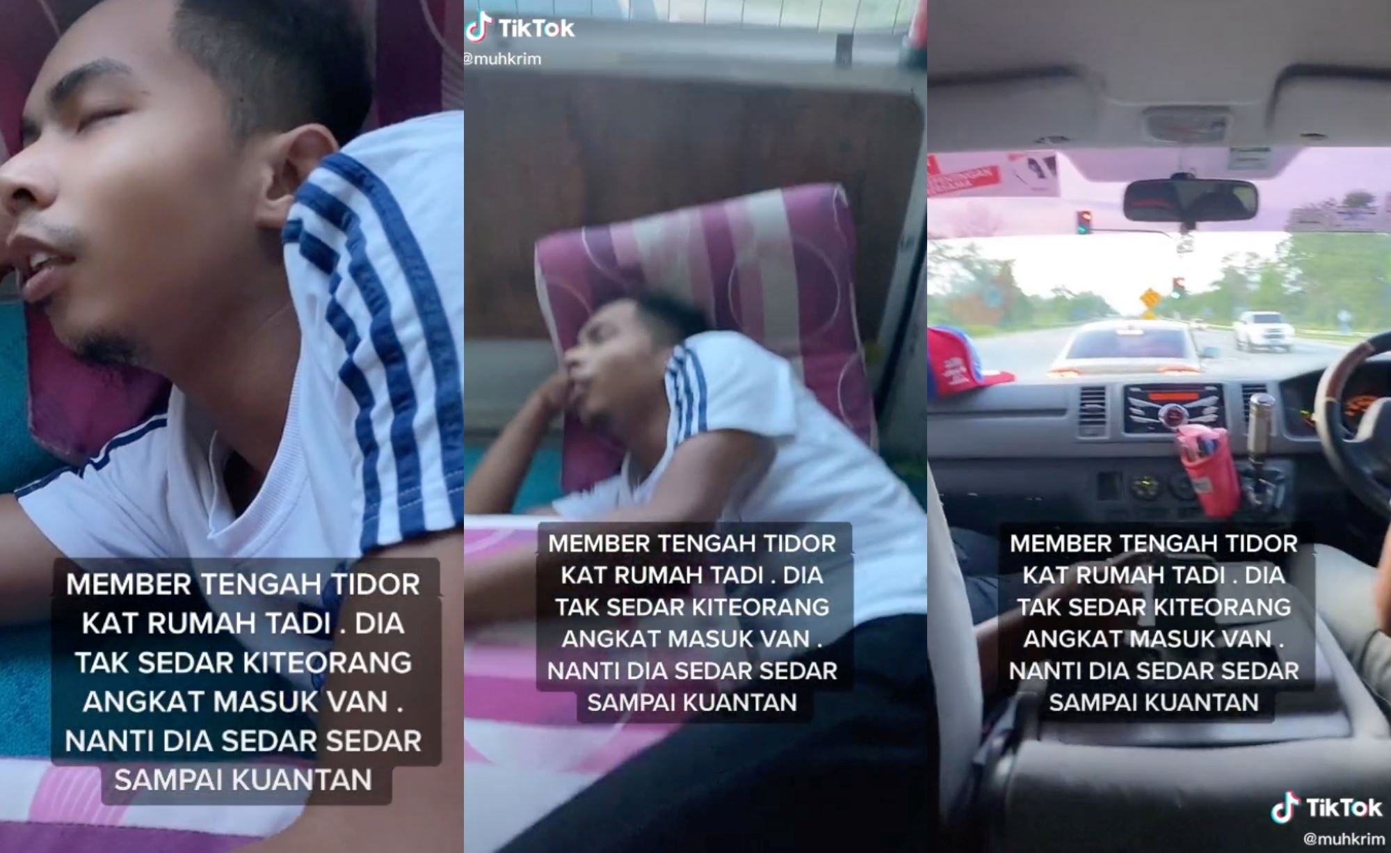 man sound asleep was put into white van & transported all the way to kuantan