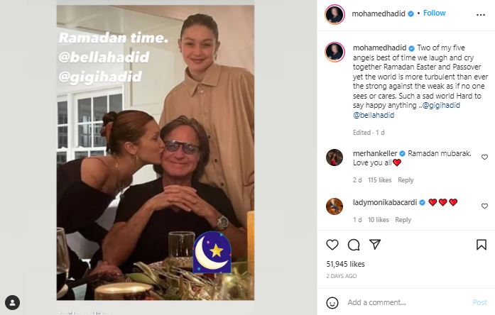 bella hadid kongsi kisah diajar berpuasa sejak kecil