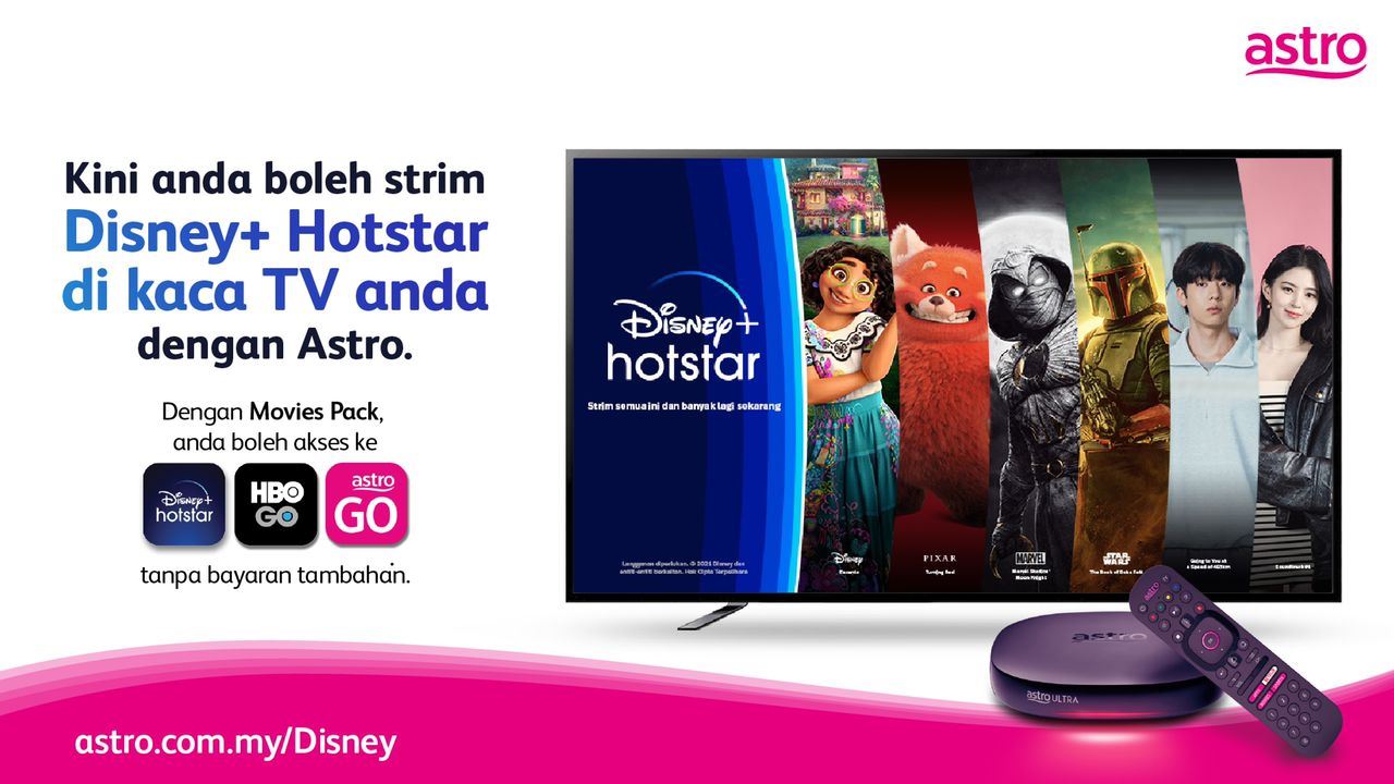 anda kini boleh saksikan disney+ hotstar di kaca tv menerusi astro ultra box!