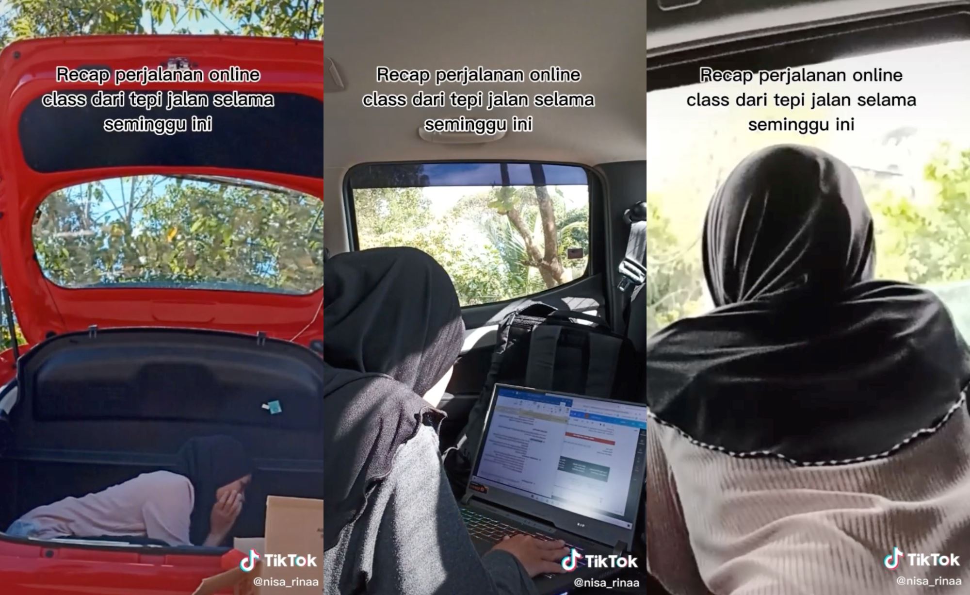 sabah student attends online class in car boot to get internet connection