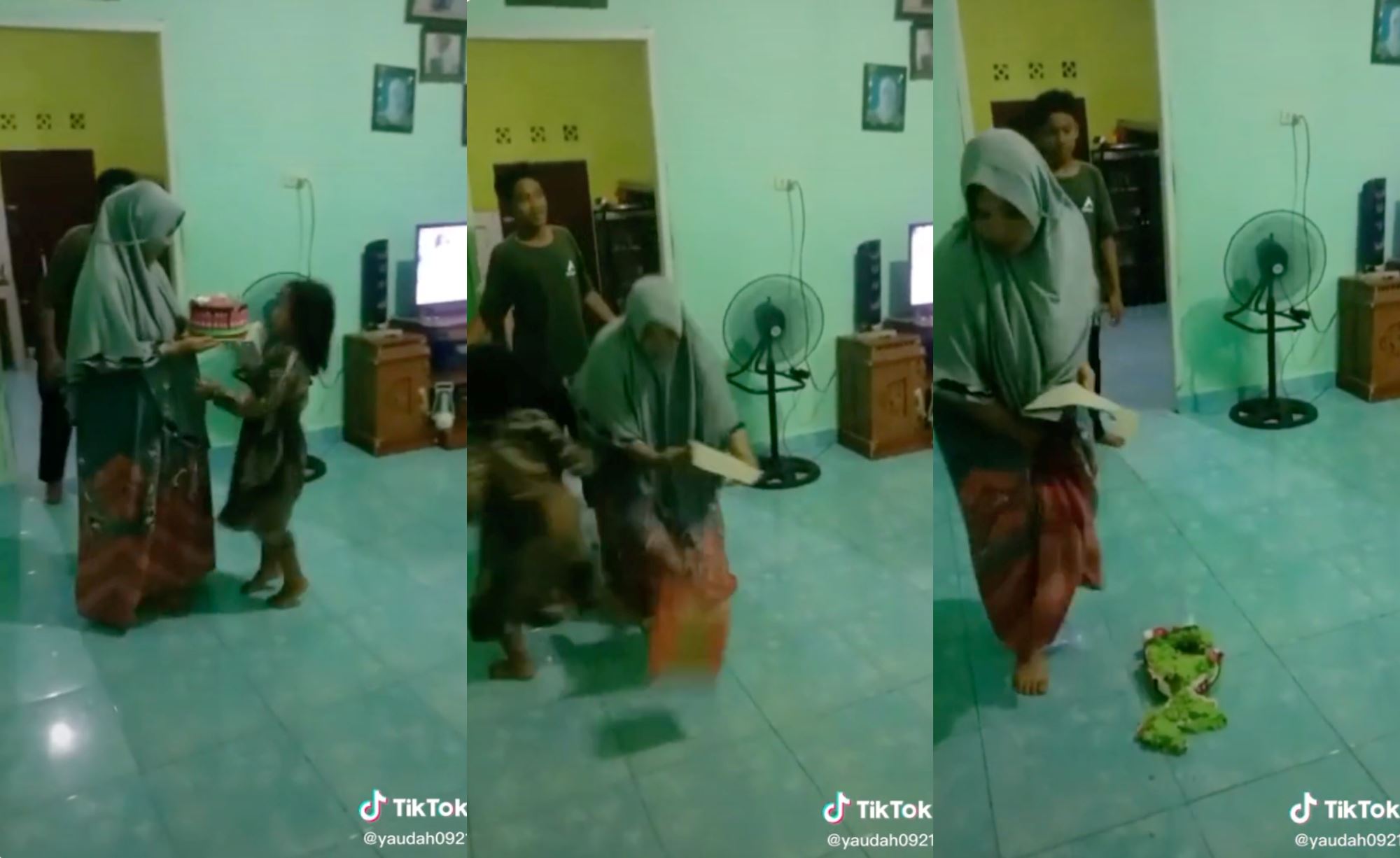 video of little girl accidentally collided with her birthday cake went viral, netizens wish her happy birthday