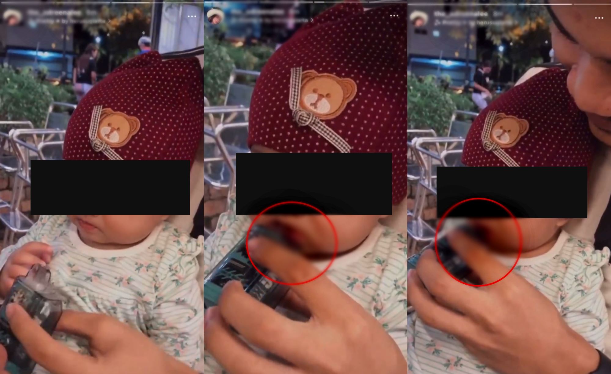 man who made a baby “smoke” vape arrested by police