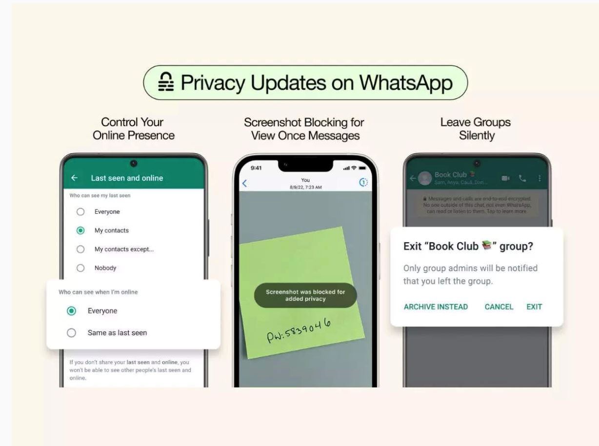 📱whatsapp新的私隐功能❗️以后不能再截图信息了啊🈲️