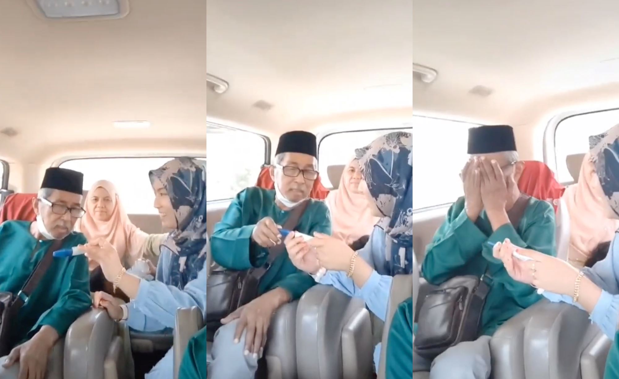 woman surprises father with positive pregnancy test, his reaction stole our hearts!