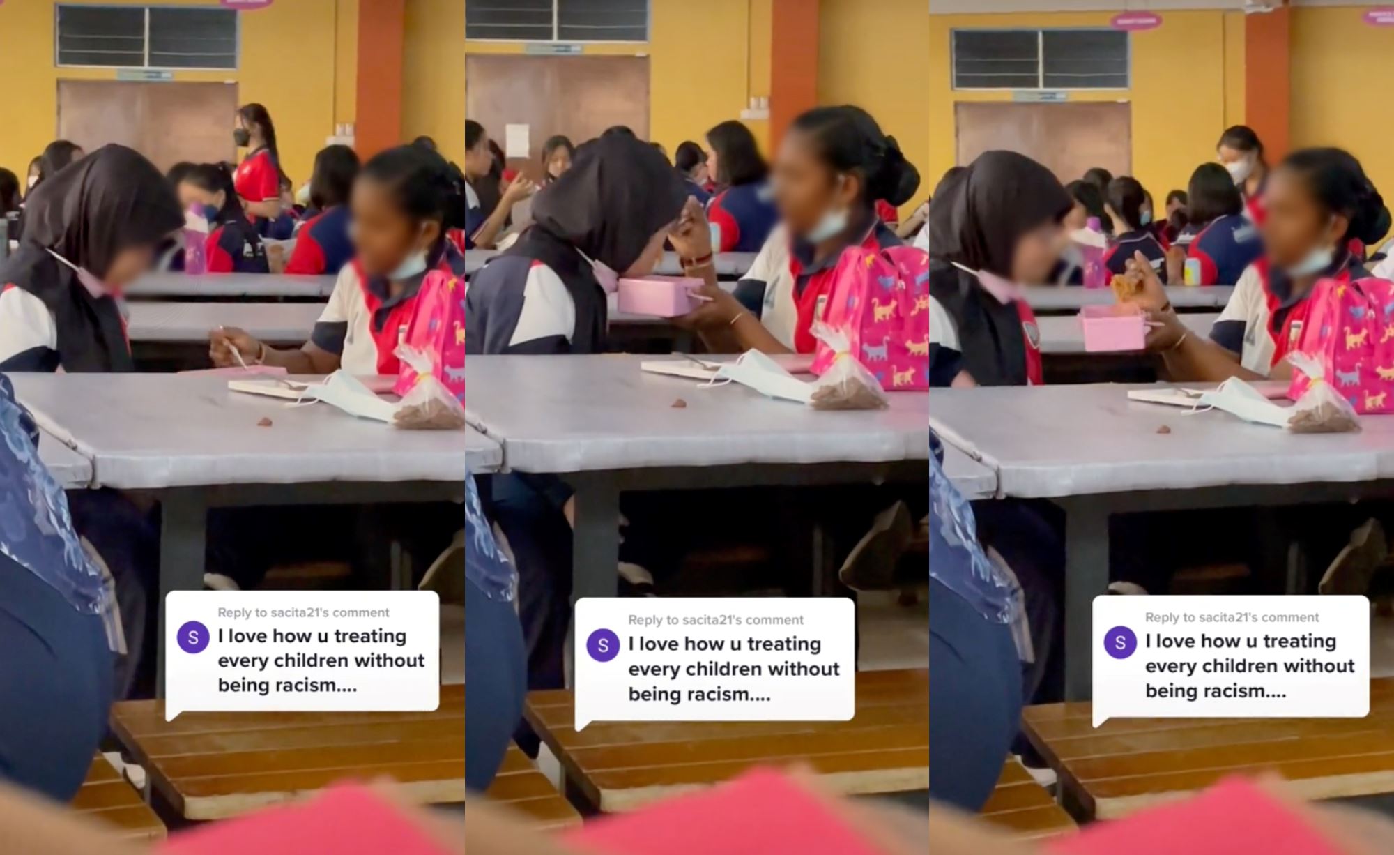 so kind! m’sians praise student who helped feeds her down syndrome friend during recess