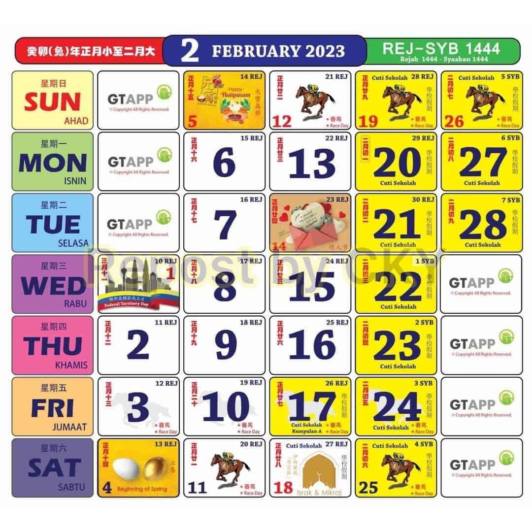 semak kalendar dan cuti umum malaysia tahun 2023 disini