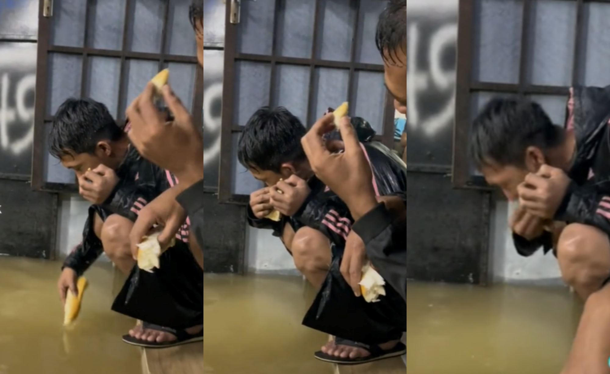 men went viral for dipping bread in flood water before eating it, moh warns of waterborne disease