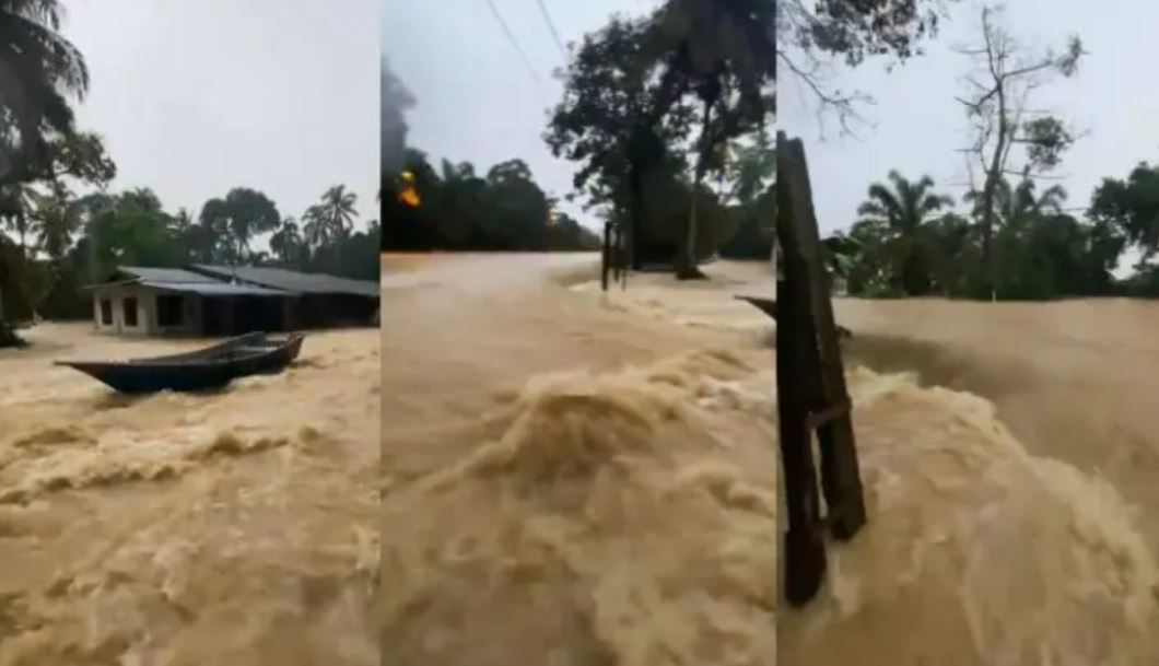 three retired soldiers in terengganu had to cling to a tree for six hours due to the floods before being rescued!