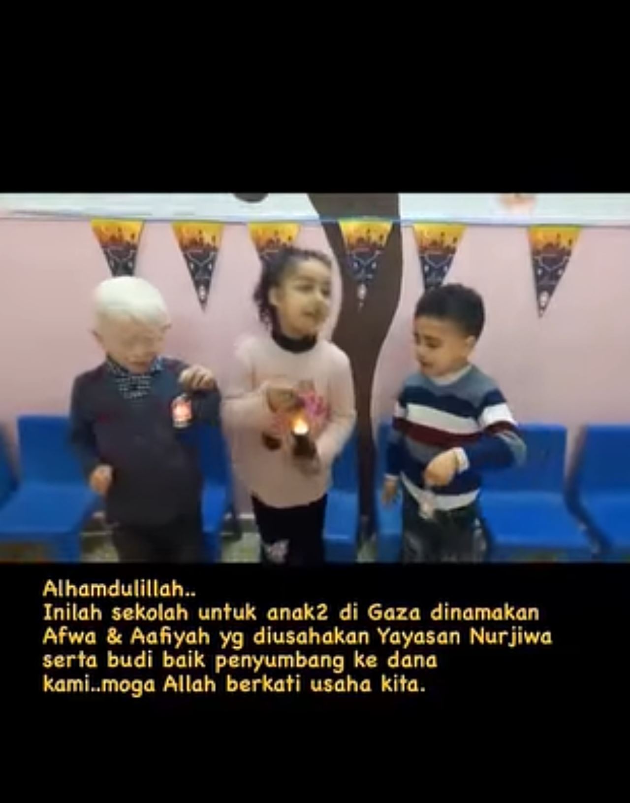 siti, suami buka sekolah di palestin, beri nama afwa & aafiyah