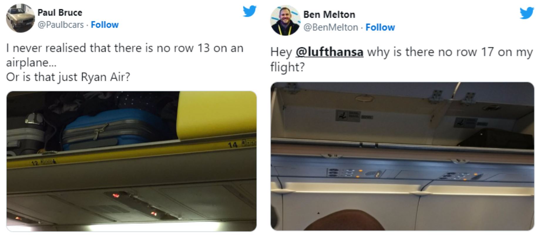 ini sebab kenapa sesetengah pesawat tiada seat nombor 13 dan 17