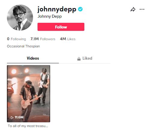 video pertama johnny depp di tiktok raih jutaan view dalam beberapa jam
