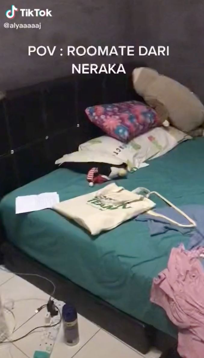 woman shares what it’s like sharing a room with messy roommate!