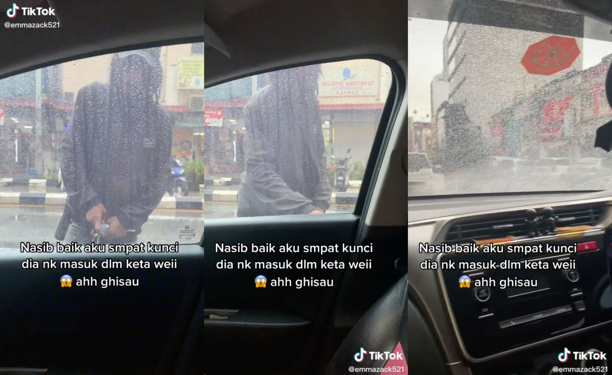 malaysian woman shares how stranger approached her car & tries to open the door for over 15 minutes!