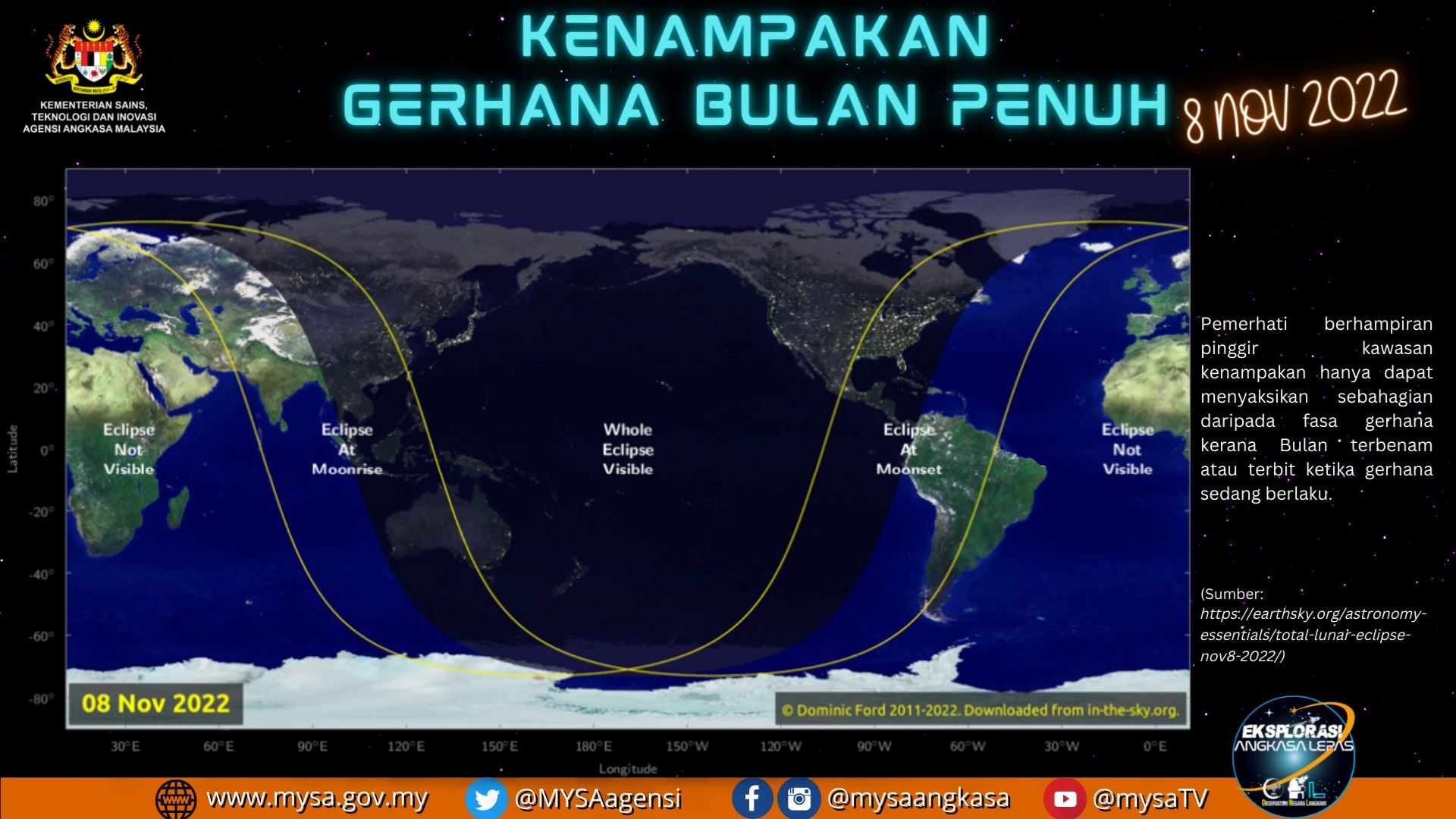 malaysia boleh lihat gerhana bulan penuh petang ini, 8 november 2022