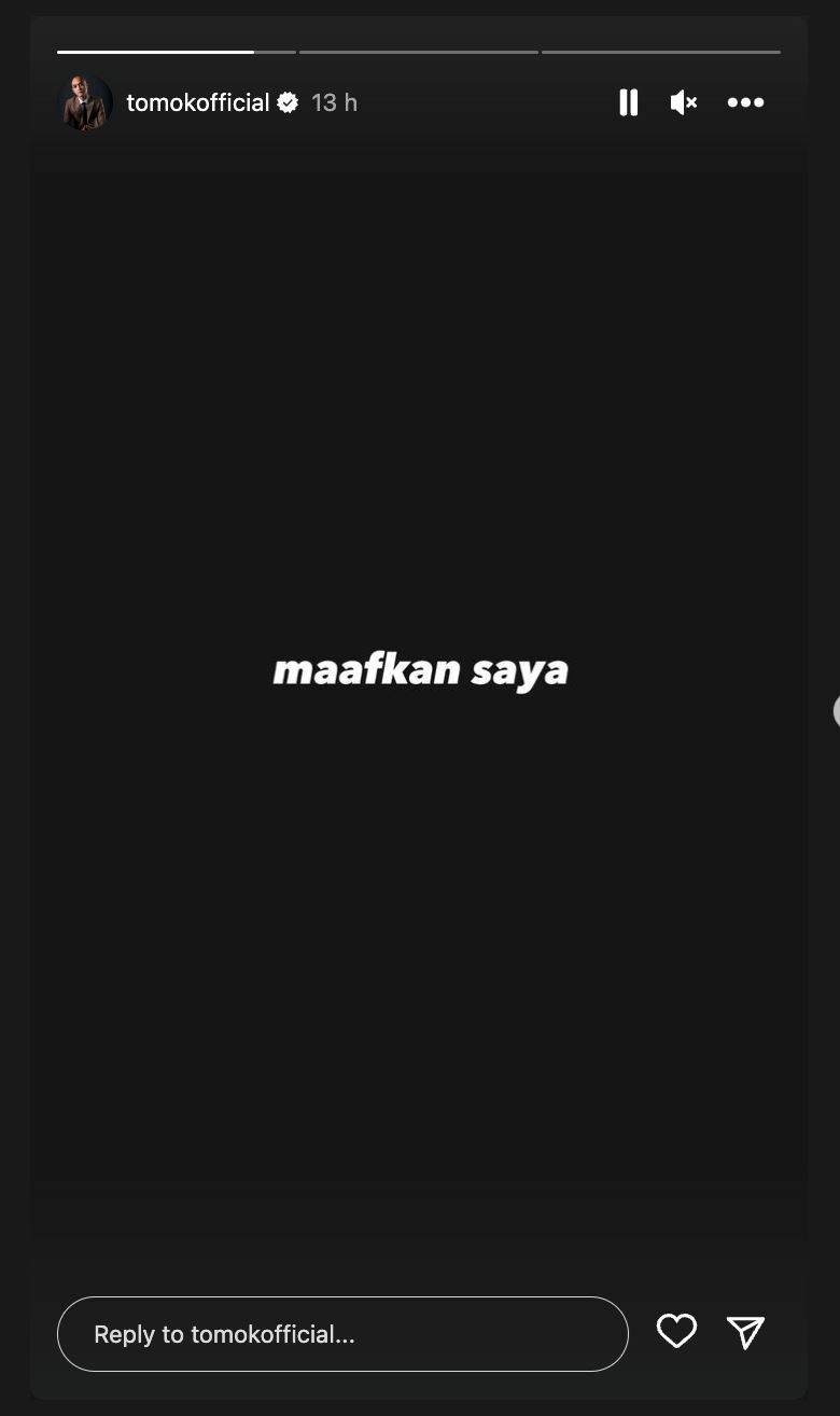 tomok mohon maaf gagal beri persembahan terbaik di gv9