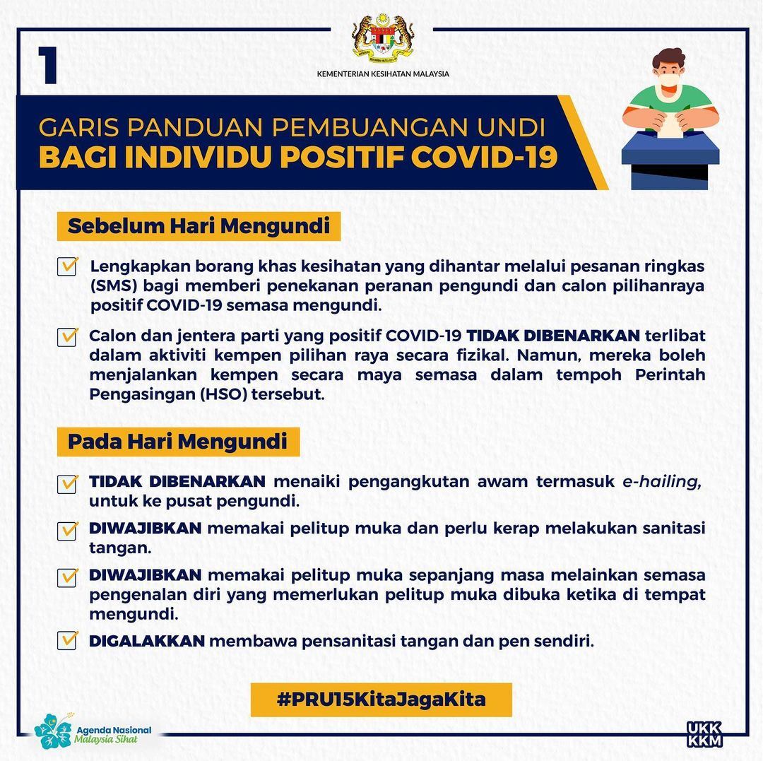 tiada laluan khas untuk pengundi positif covid-19, semak apa yang kena buat