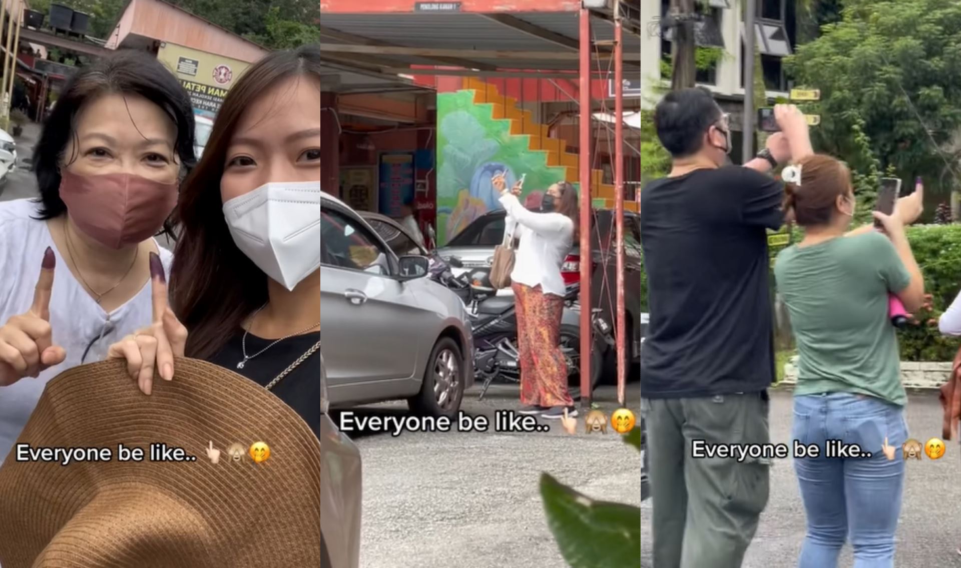 “done vote!” video of malaysians taking photo of their inked finger went viral, netizens amused!