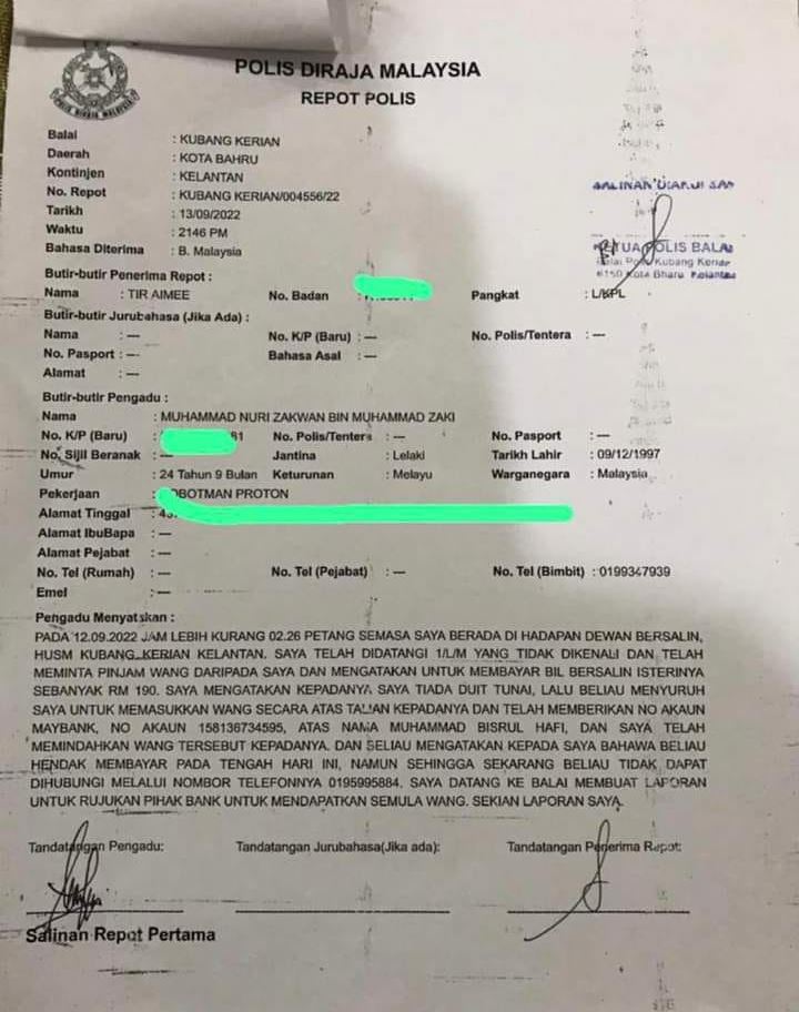  scammer from kelantan targets people at hospitals, asking money for his “wife”