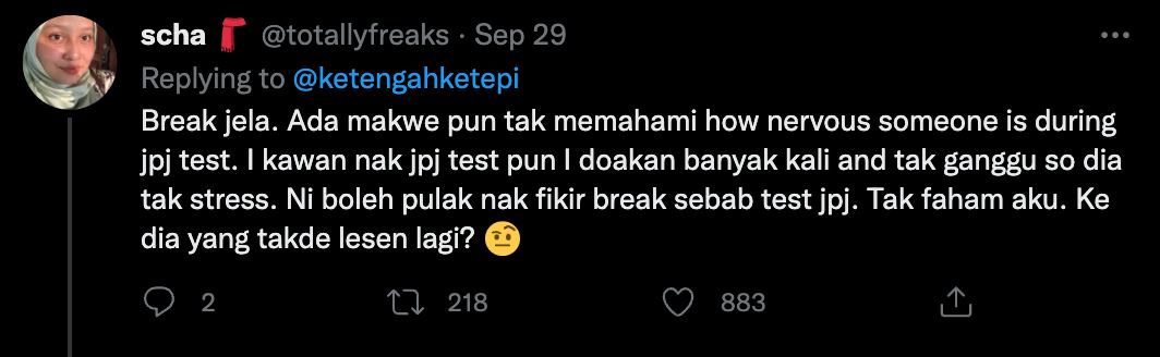 nak putus tunang sebab gagal ujian jpj, warganet sepakat kecam wanita ini