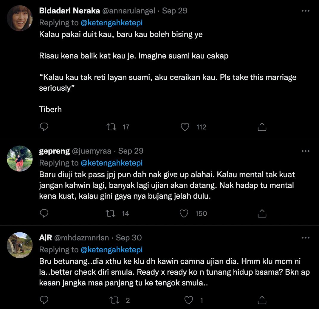 nak putus tunang sebab gagal ujian jpj, warganet sepakat kecam wanita ini