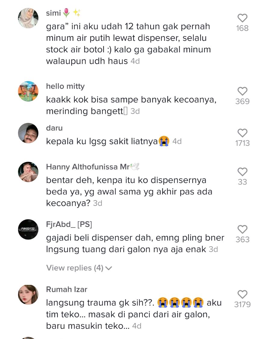 rasa air beza dari biasa, rupanya ada sarang lipas dalam bekas air