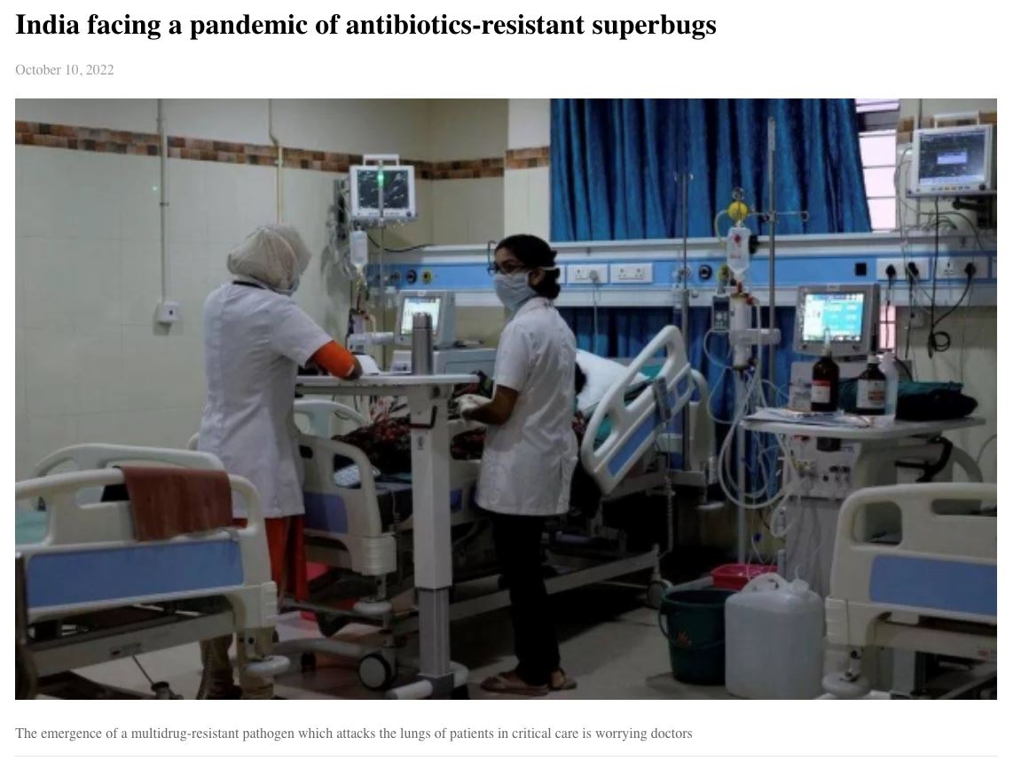 india dilapor bergelut wabak bakteria kebal antibiotik