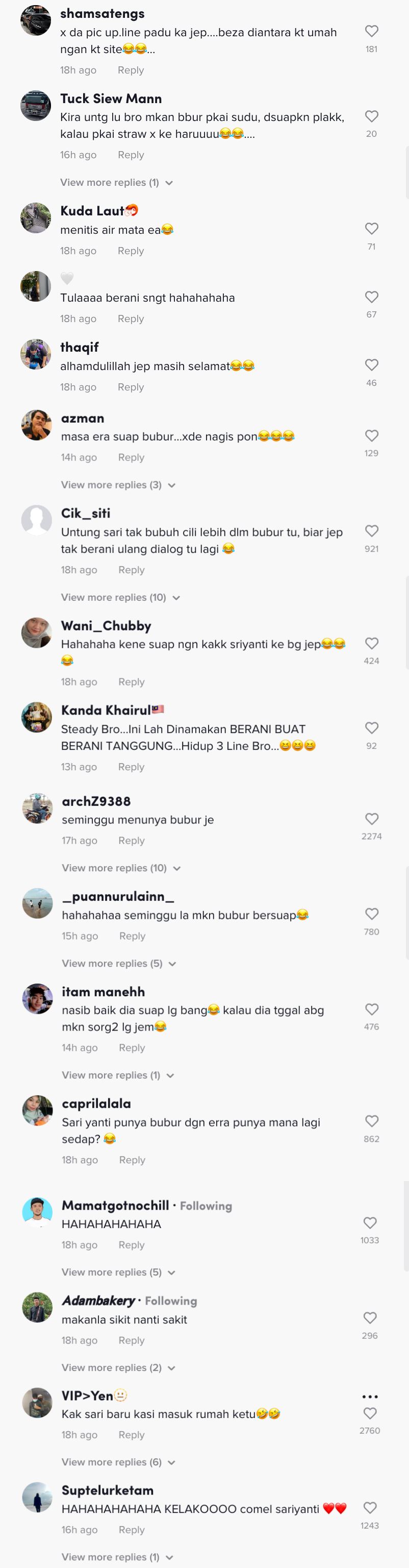 buat semula babak dengan erra, kelakar lihat jep menangis disuap bubur dengan sari yanti