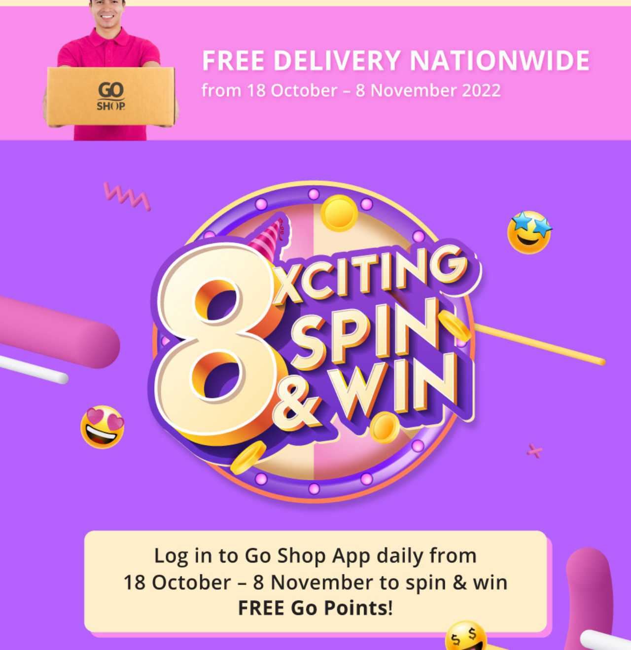 baucar rm8 juta antara yang ditawarkan go shop sempena jualan hari jadi ke-8!