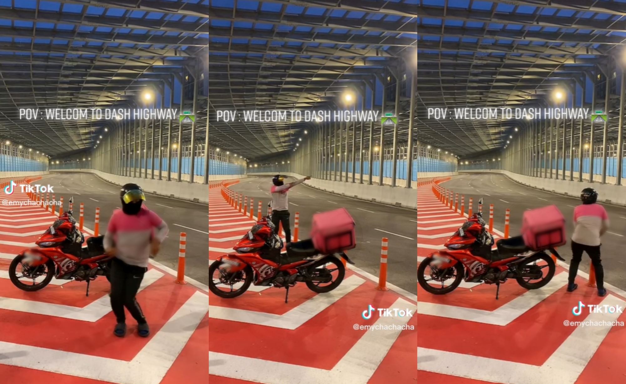 video of delivery rider dancing on dash highway after it was opened to the public went viral!