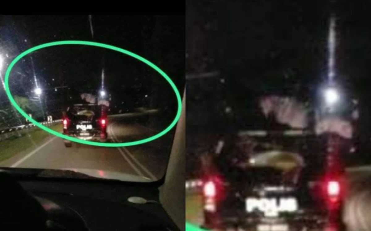 objek putih baring atas kereta polis di jalan seremban-tampin, “tumpang ke mana tu?”