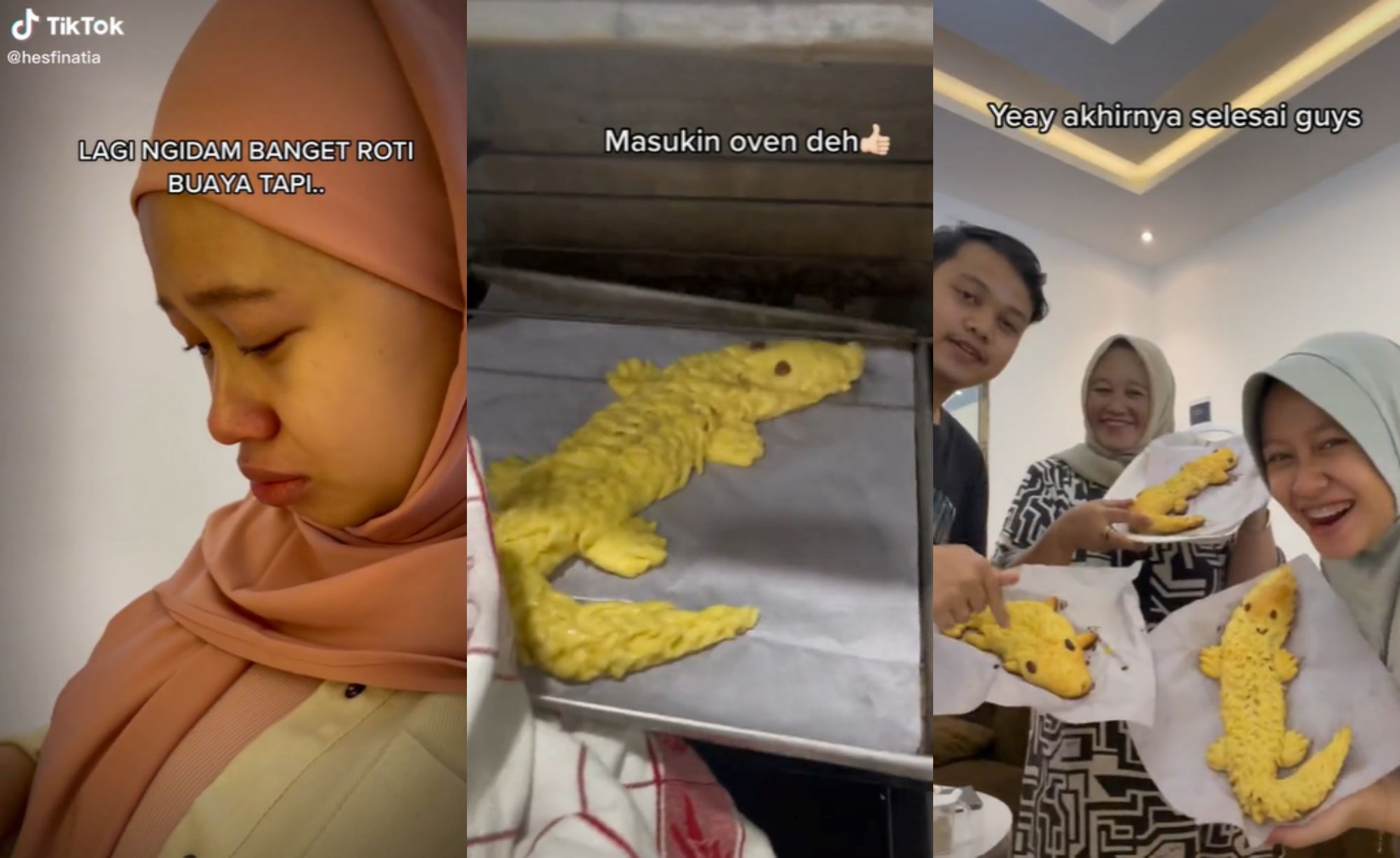 video of pregnant woman crying because she craves for “roti buaya” went viral, mother-in-law made one for her!