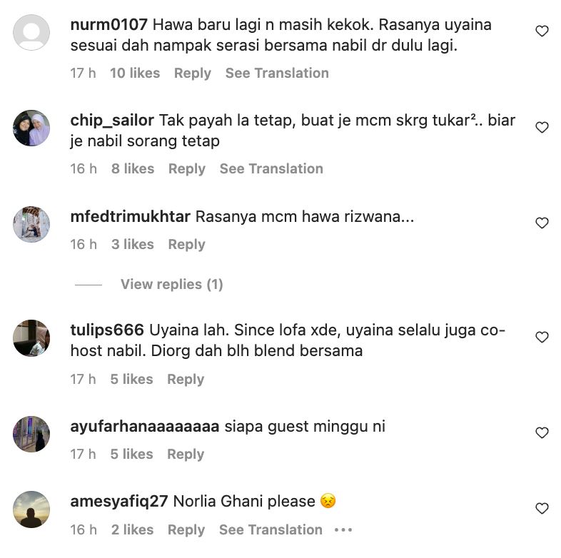 akan ada hos tetap baru di meletop, netizen teka hawa rizwana
