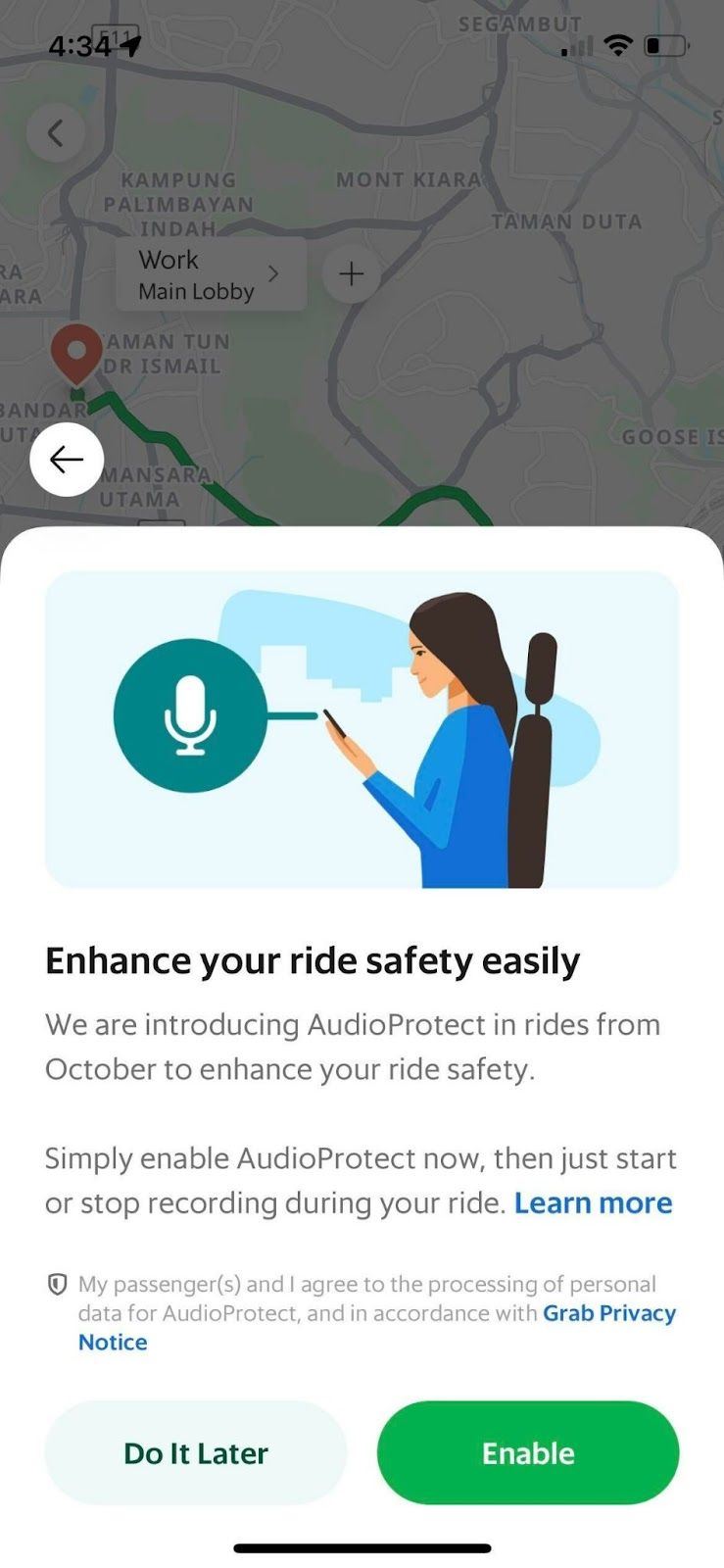 grab testing new feature to let driver and passenger record audio during rides