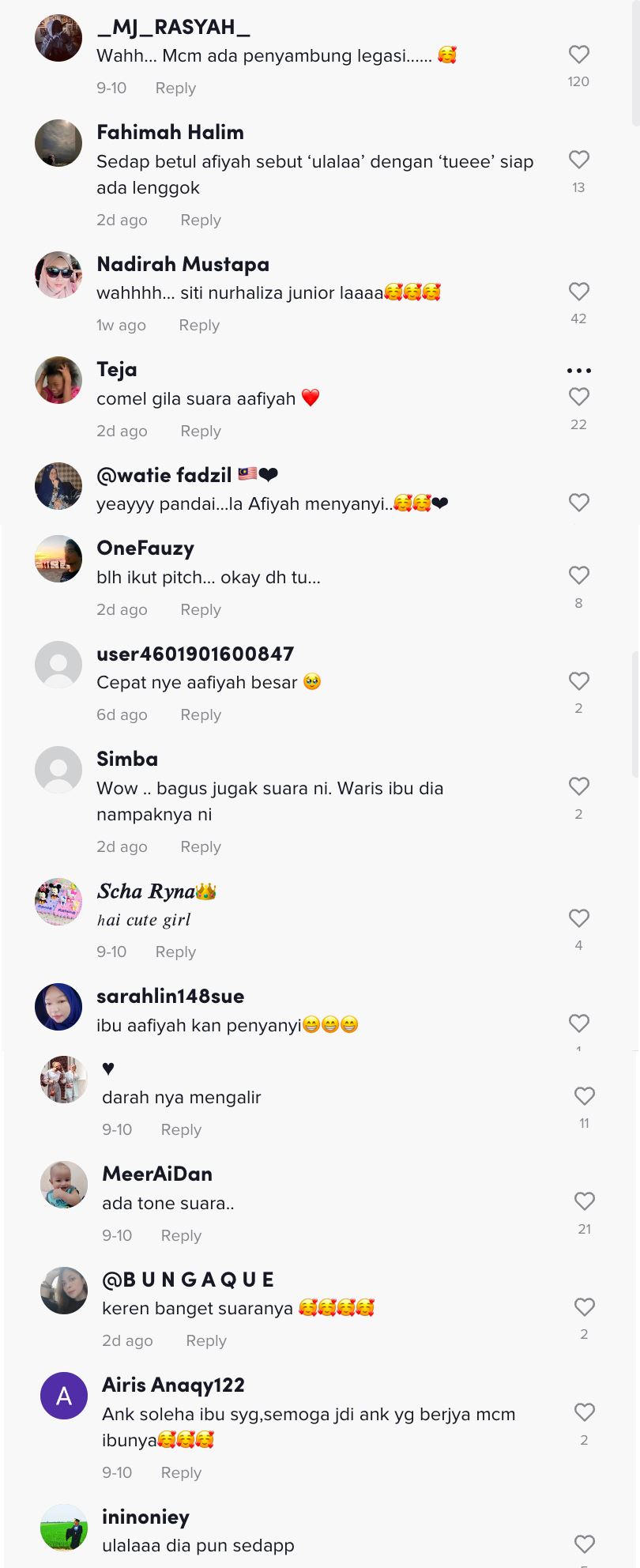 suara aafiyah nyanyi raih pujian, dijangka penyambung legasi tokti