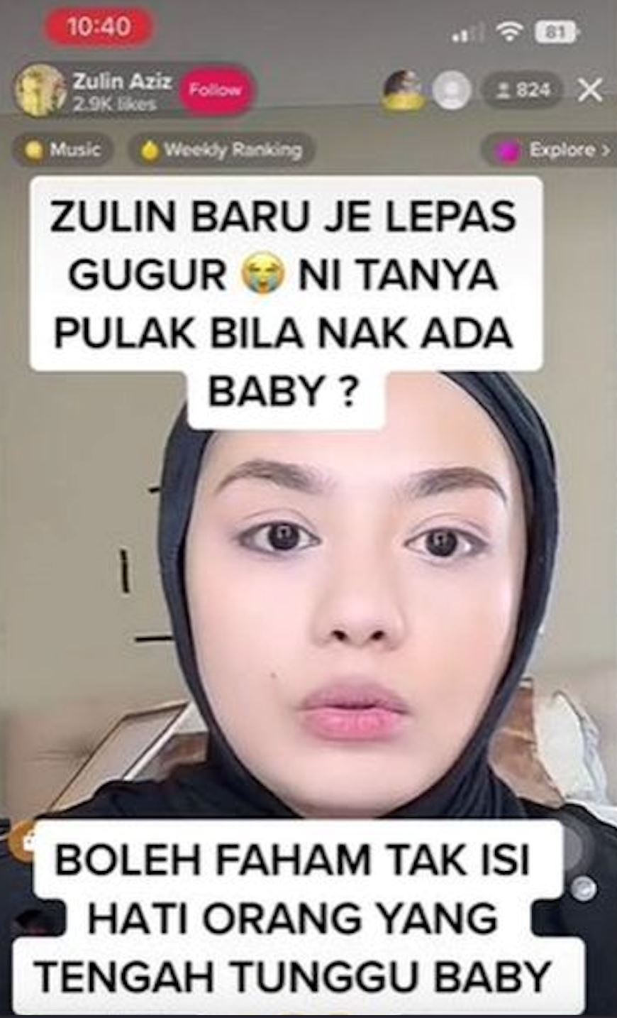 baru alami keguguran, zulin aziz terkilan netizen asyik tanya pasal anak