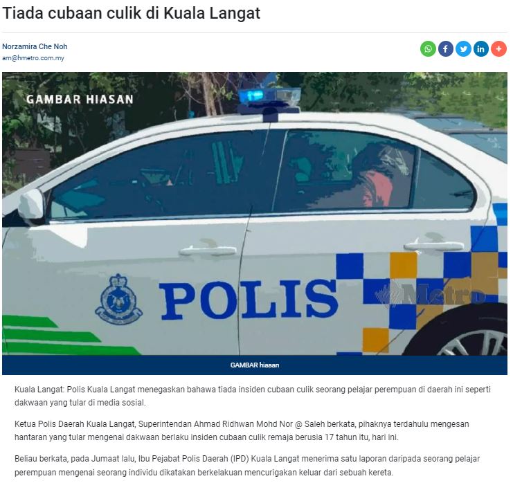 kes cubaan culik : semak dulu sahih atau palsu!