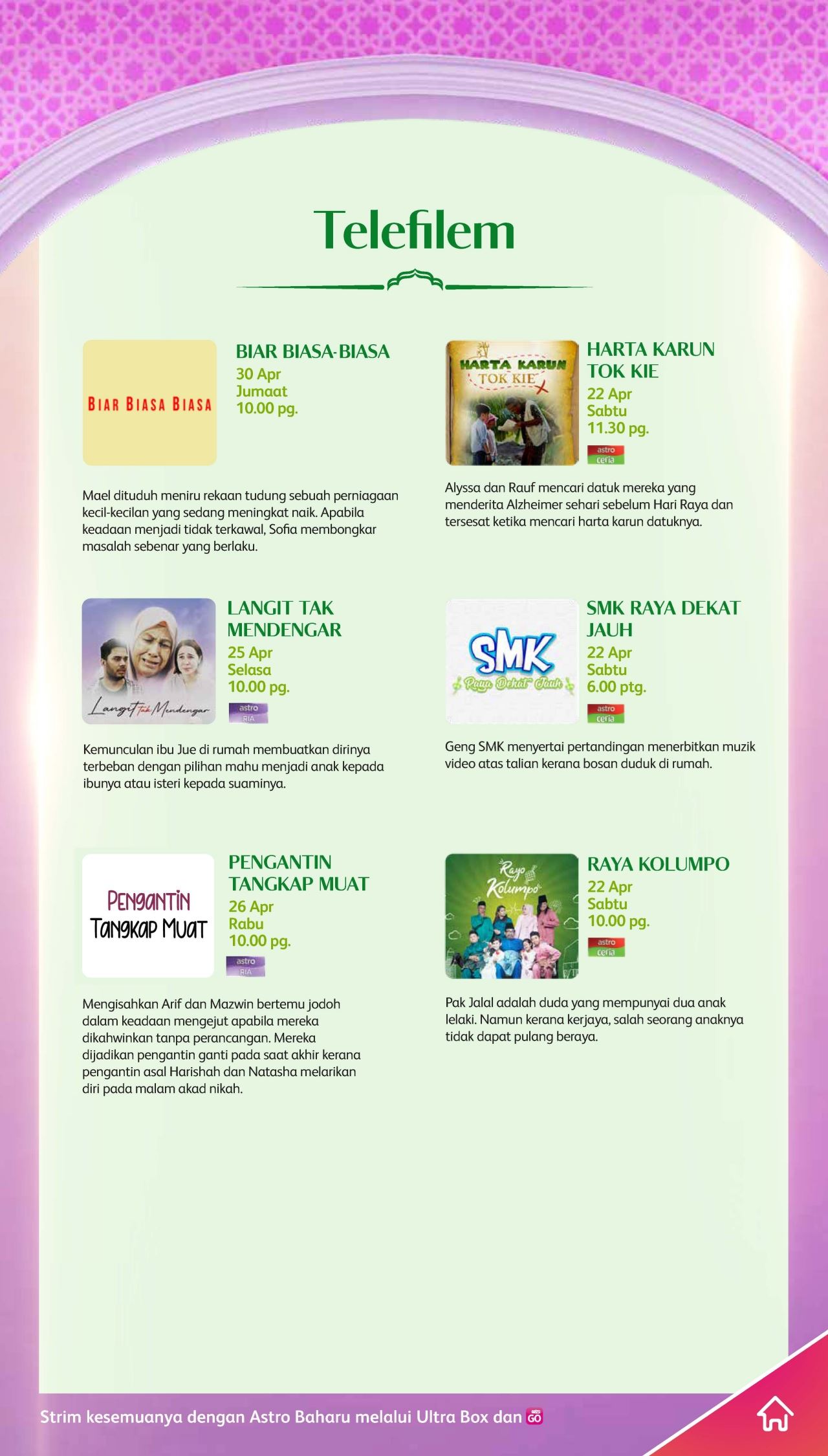 ini senarai program dan rancangan menarik di astro sepanjang aidilfitri 2023