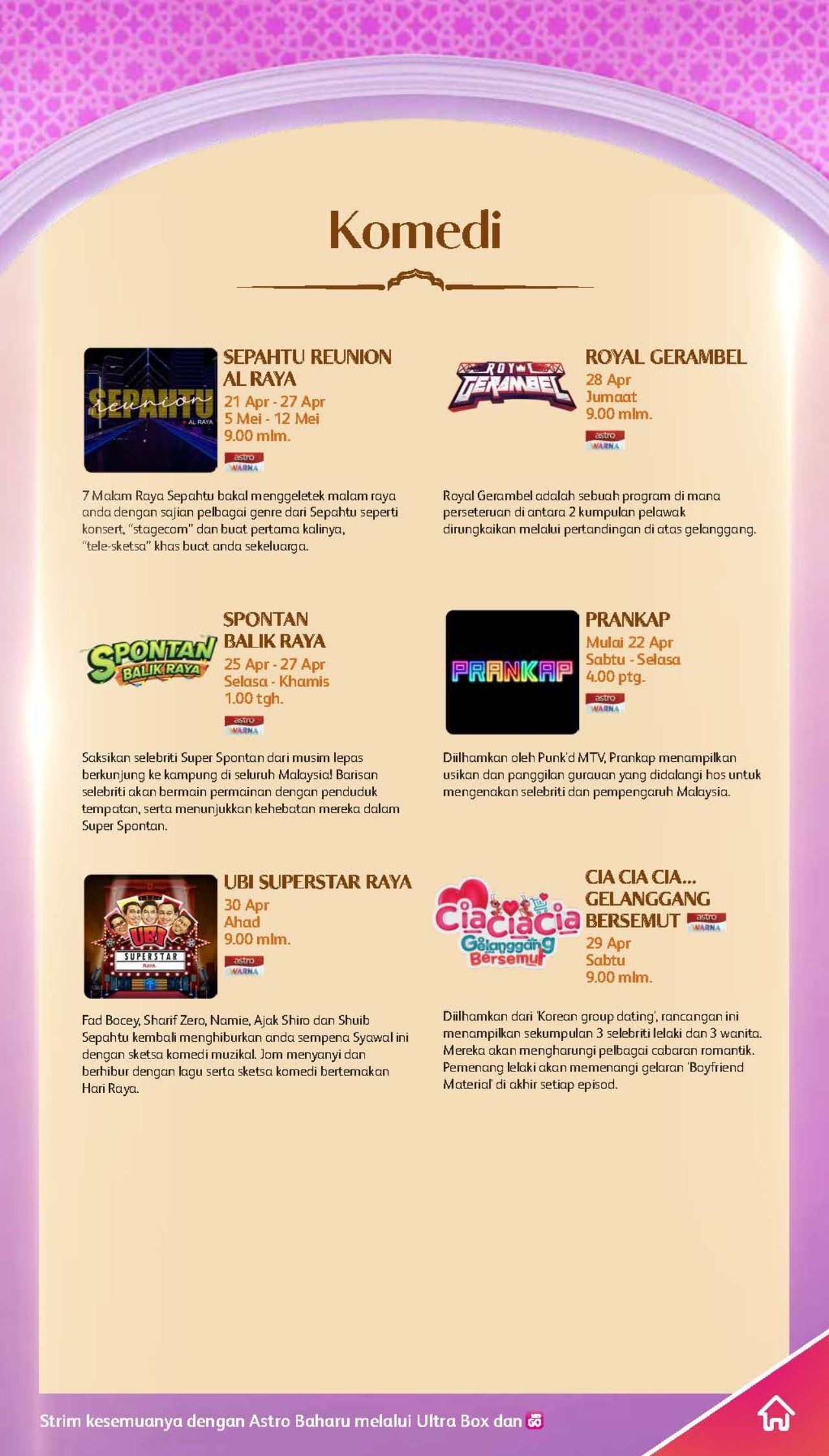 ini senarai program dan rancangan menarik di astro sepanjang aidilfitri 2023