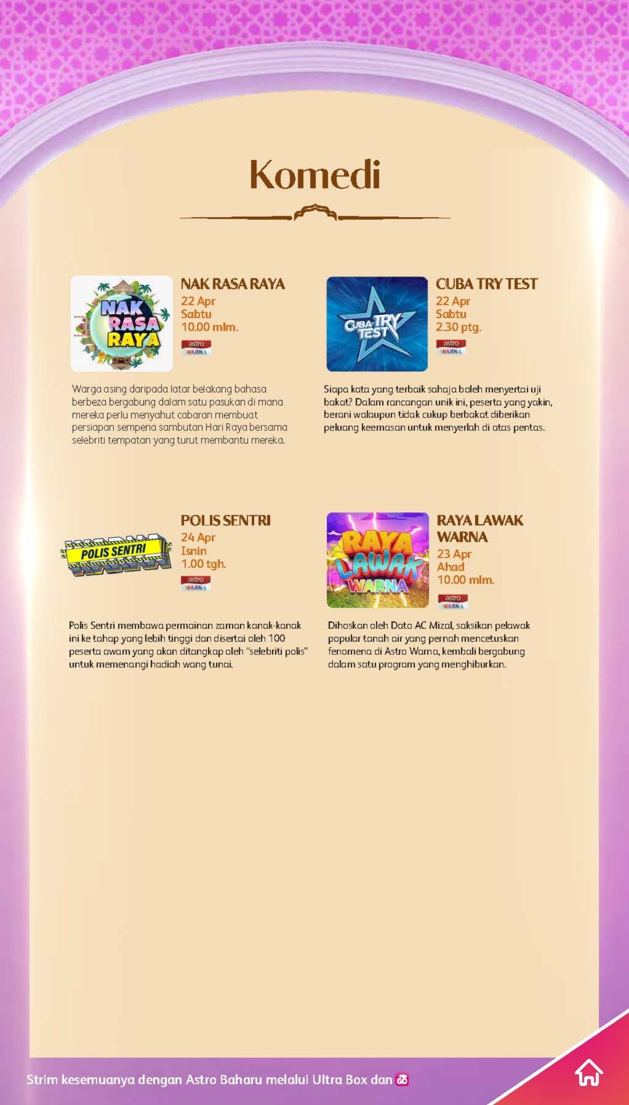 ini senarai program dan rancangan menarik di astro sepanjang aidilfitri 2023