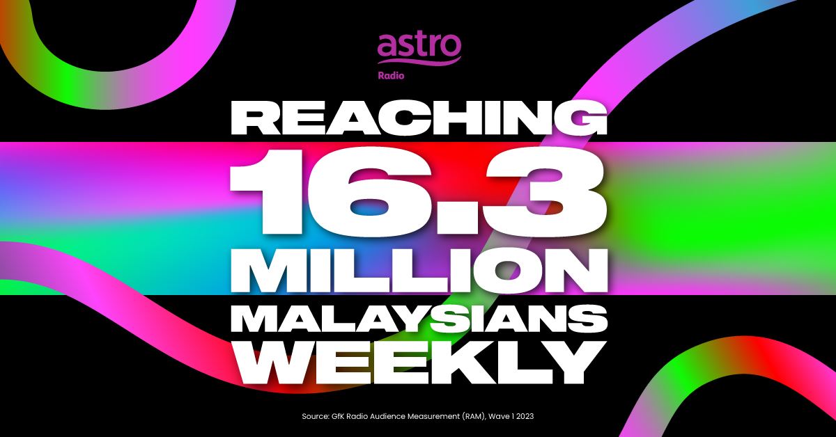 astro radio is the no. 1 local radio with 16.3 million weekly listeners!