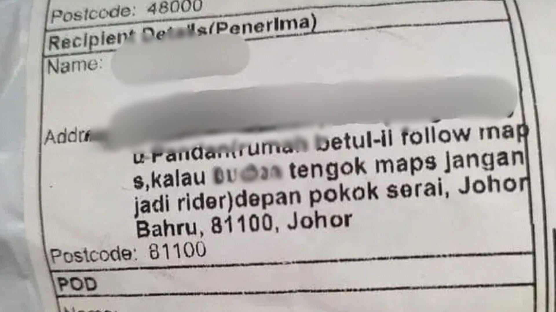 woman leaves harsh words to delivery rider on her package, apologises after photo went viral!