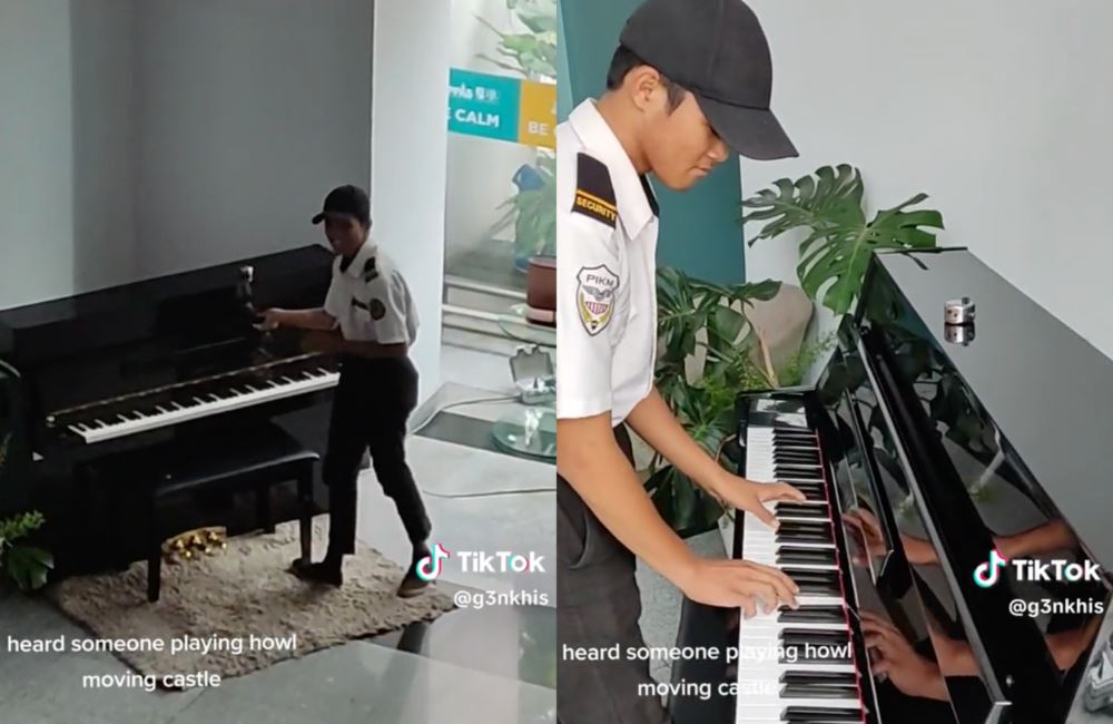 security guard went viral after video of him playing piano flawlessly caught netizens’ attention