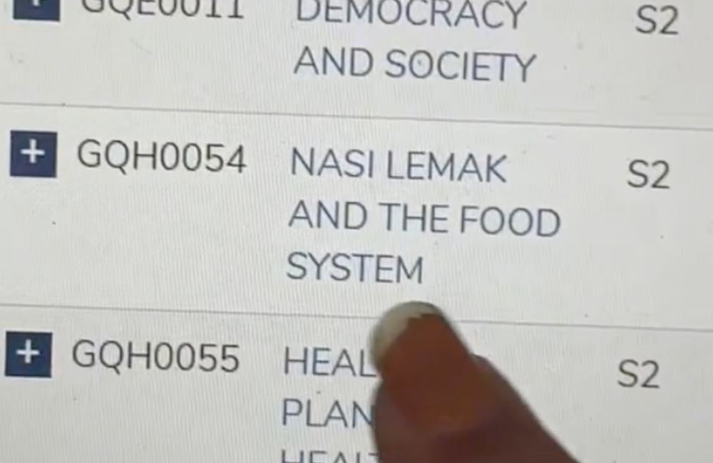 student discovers ‘nasi lemak’ course in her university, malaysians amused!