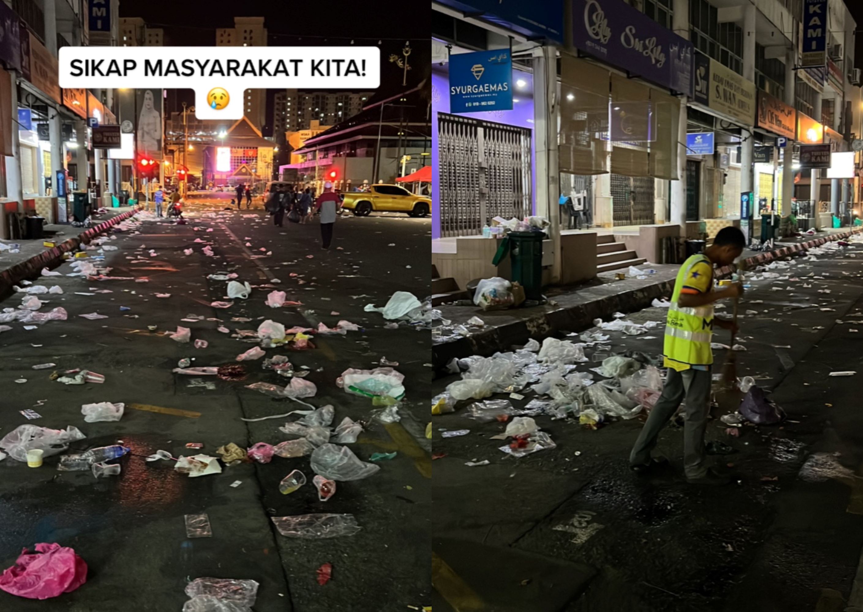 bazaar in kelantan littered despite garbage disposal facilities prepared by local council