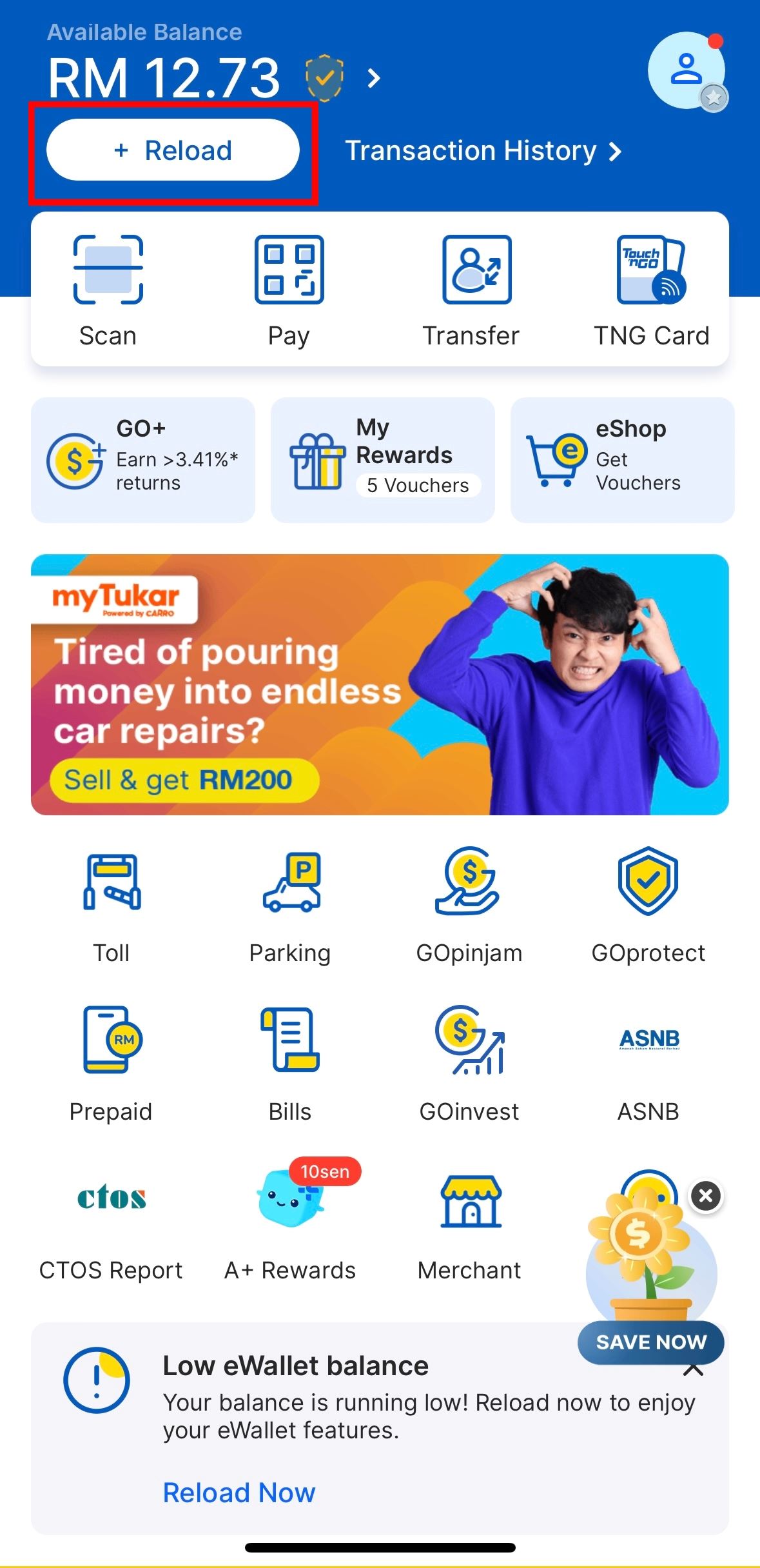 tng不能用online banking充值了❗要用duitnow充值💥