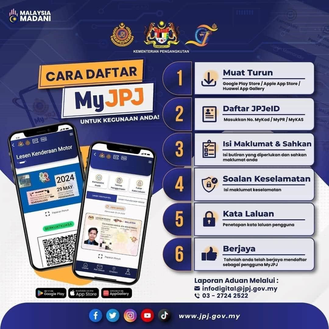 jpj tak lagi keluarkan roadtax fizikal mulai 1 ogos, ini cara guna app myjpj