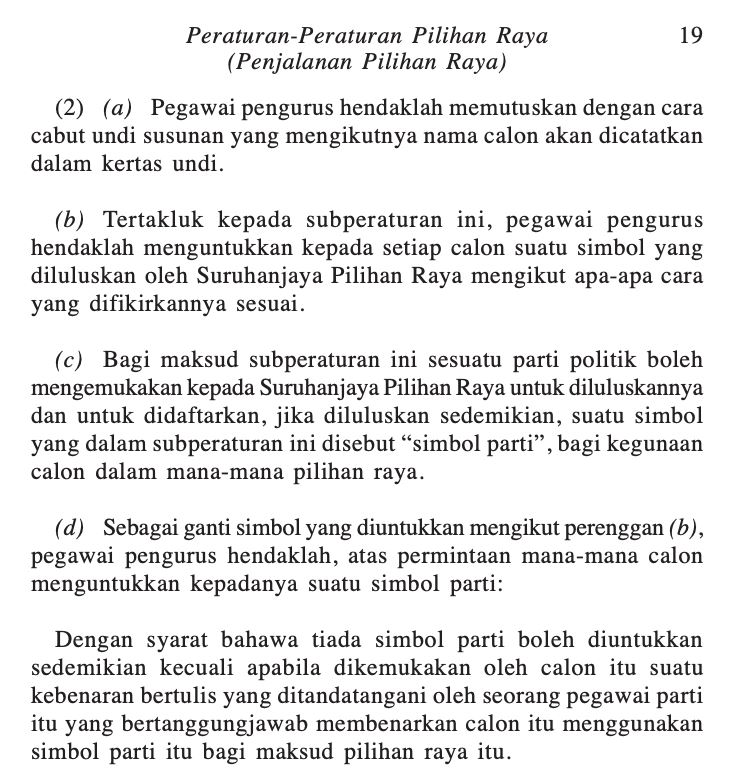 ini rupanya cara nama calon disusun dalam kertas undi pilihanraya