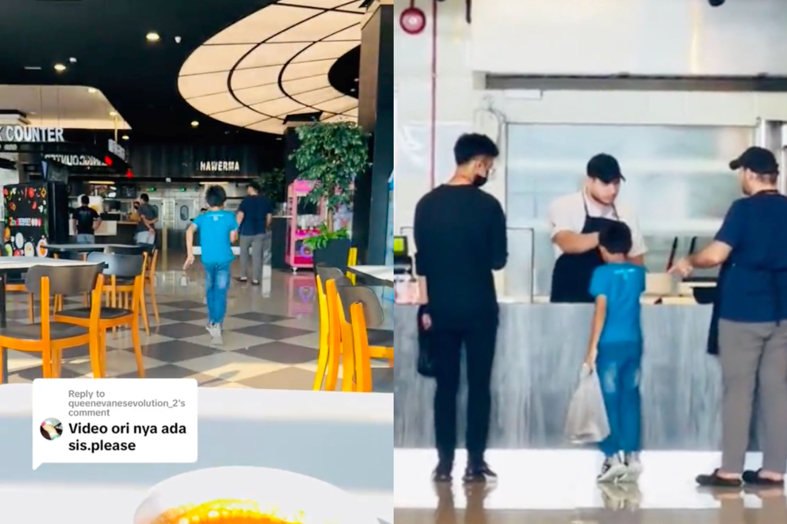 heartwarming! video of young boy collecting food from waiter went viral, kindly greets & kiss worker's hand