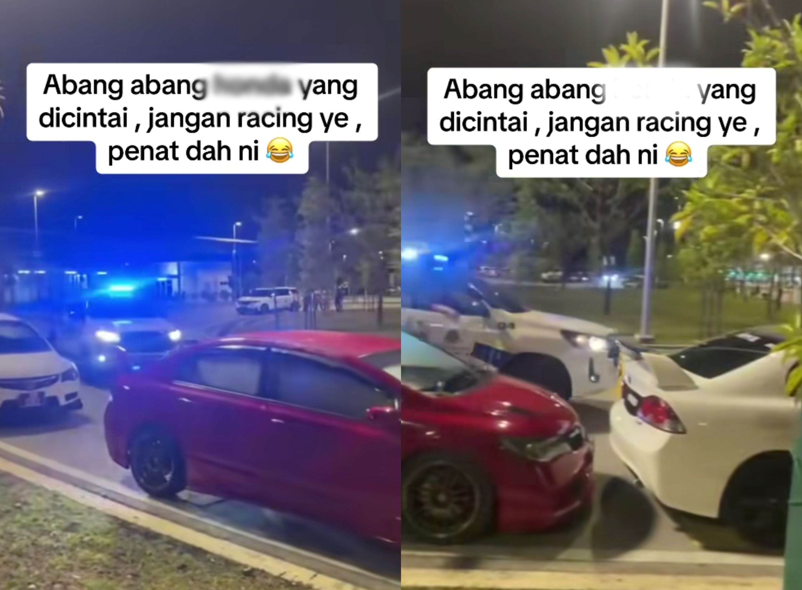 “it’s late, i’m tired” abang polis asks drivers to not race and drives away