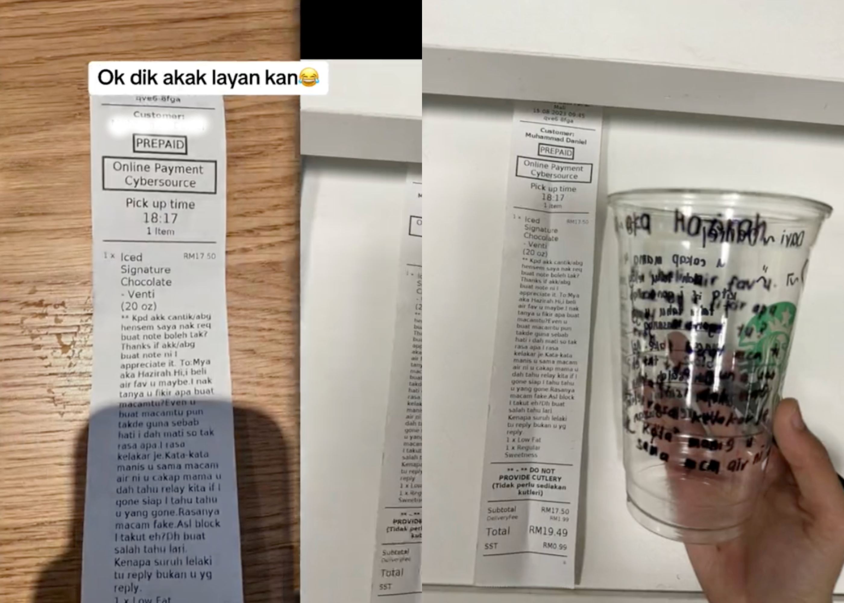 argument with 'girlfriend': customer asks barista to write lengthy 'sorry' note on cup